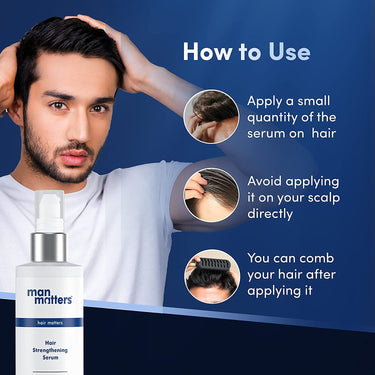 Man Matters Hair Serum for Men With Jojoba and Argan oil | For Silkier, Shinier, Smoother & Frizz Free Hair | Instant Shine & Smoothness | Non Sticky Hair Serum | 90ml